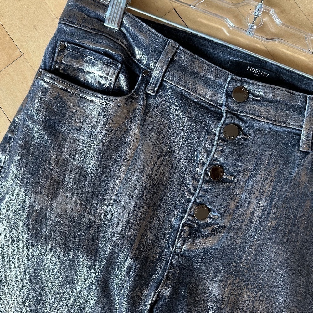 Anthropologie Fidelity Denim Juniper Flare Crop Shine Jean, 32. Pg1225 - Picture 8 of 11